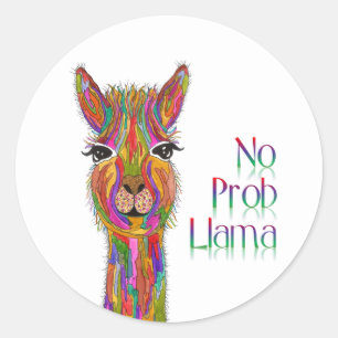 Funny und farbenfroh No Prob Llama Stickers