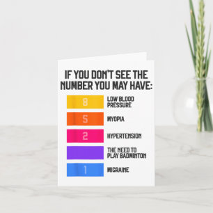 Funny und humorvolle Badminton Memes Shuttle Birdi Karte