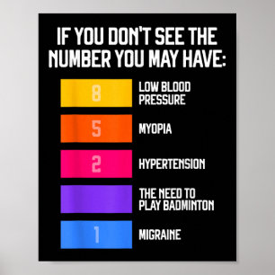 Funny und humorvolle Badminton Memes Shuttle Birdi Poster