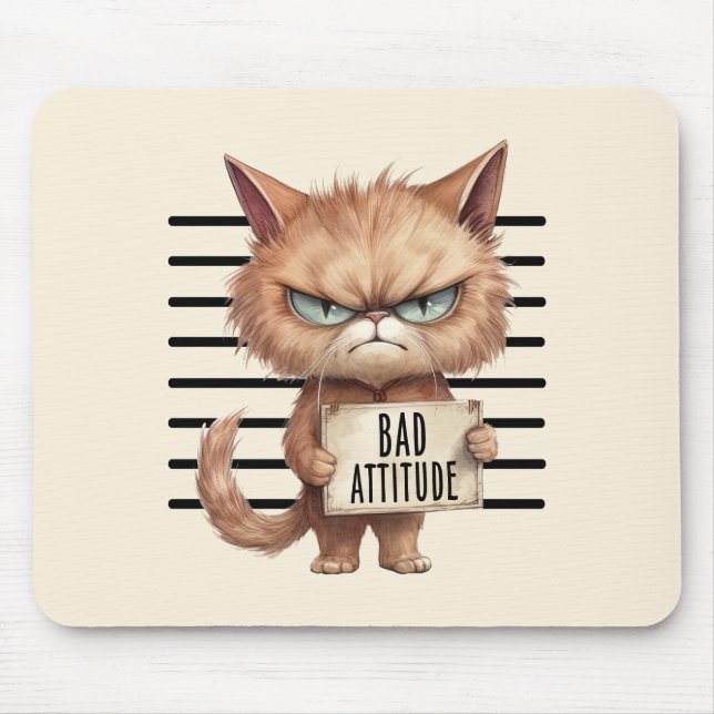 Funny und Niedlich Cat Mugshot Mousepad (Vorne)