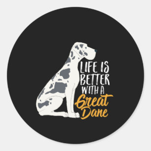 Funny und Niedlich Great Dane Hund Lover Runder Aufkleber