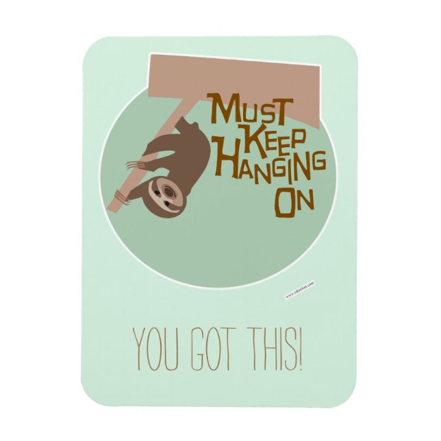 Funny und Niedlich Hang on Cartoon Sloth Design Magnet (Vertikal)