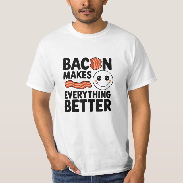 Funny und Quirky Bacon Lover Graphics T-Shirt (Vorderseite)