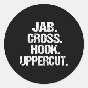 Funny und sarkastisch Kickboxer Jab Cross Hook Upp Runder Aufkleber