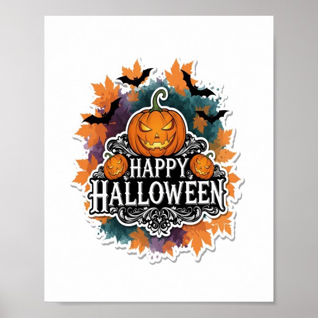 Funny und Spooky Halloween Zitate glücklich Poster (Vorne)