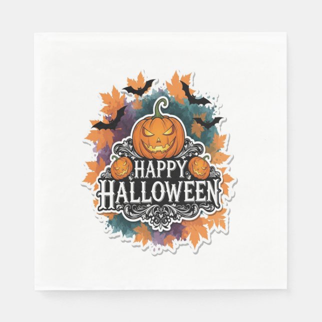 Funny und Spooky Halloween Zitate glücklich Serviette (Vorderseite)