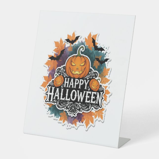 Funny und Spooky Halloween Zitate glücklich Sockelschild (Vorderseite)