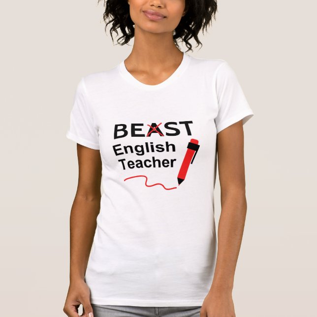 Funny und Wacky, Beast oder Bester Englischlehrer T-Shirt (Vorderseite)