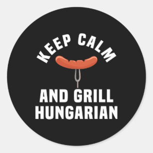 Funny Ungarische Wurst Grillen Party Spaß Quote Hu Runder Aufkleber