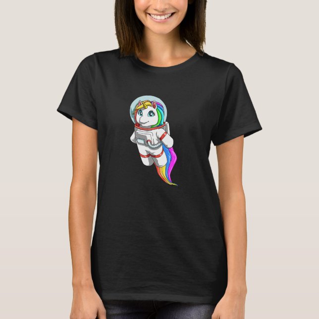 Funny unicorn as astronaut Premium T-Shirt (Vorderseite)