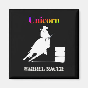 Funny Unicorn Barrel Racer Magnet