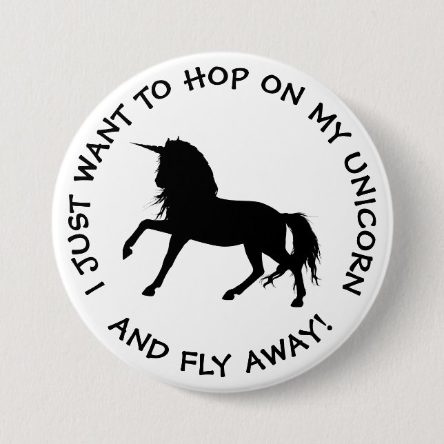 Funny Unicorn Button (Vorderseite)