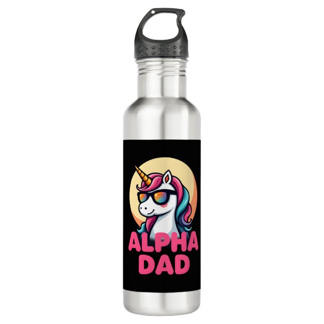 Funny Unicorn Dad Laufey Men Father's Day Christma Edelstahlflasche (Vorderseite)