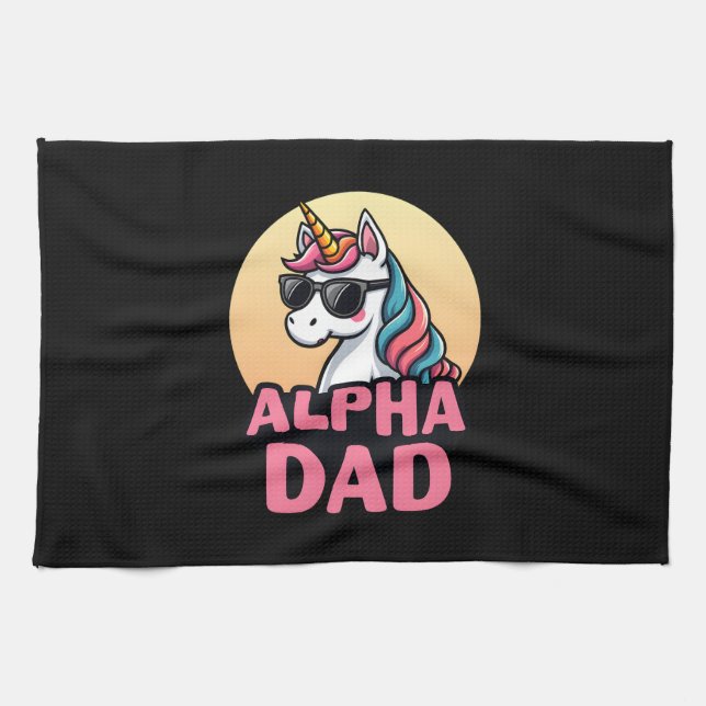 Funny Unicorn Dad Laufey Men Father's Day Christma Geschirrtuch (Horizontal)