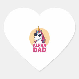 Funny Unicorn Dad Laufey Men Father's Day Christma Herz-Aufkleber