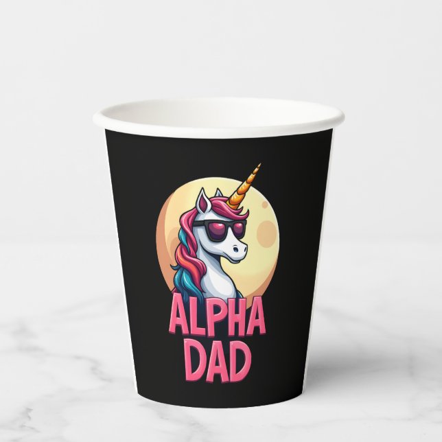 Funny Unicorn Dad Laufey Men Father's Day Christma Pappbecher (Vorderseite)