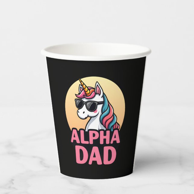 Funny Unicorn Dad Laufey Men Father's Day Christma Pappbecher (Vorderseite)
