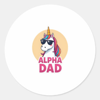 Funny Unicorn Dad Laufey Men Father's Day Christma Runder Aufkleber