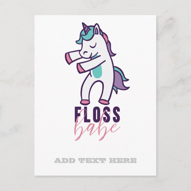 Funny Unicorn Floss Babe Cooles Tanzen Postkarte (Vorderseite)