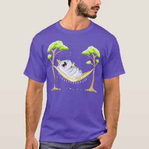 Funny Unicorn im Hammock mit Sonnenbrille Geschenk T-Shirt