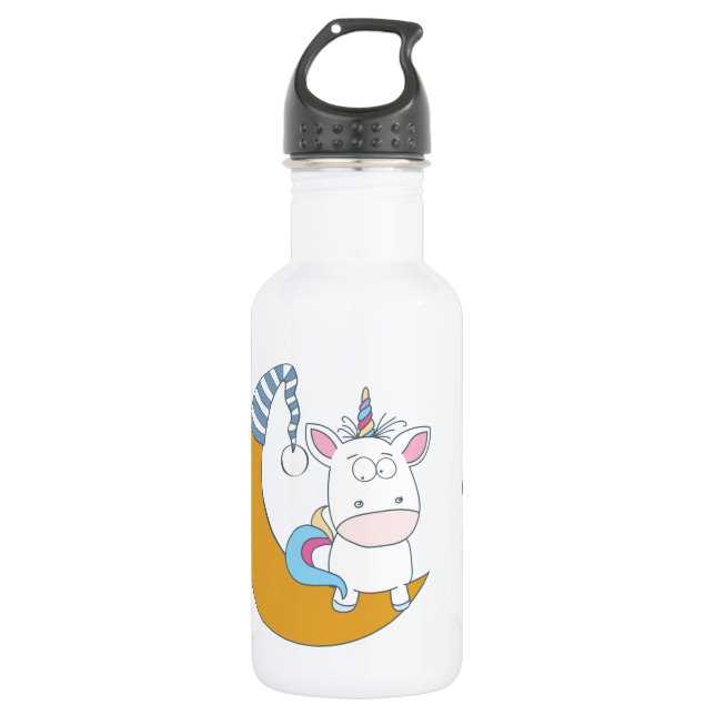 Funny Unicorn individuelle Name Wasserflaschen Edelstahlflasche (Vorderseite)
