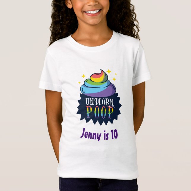 Funny Unicorn Kacke Emoji Rainbow Niedliche Geburt T-Shirt (Vorderseite)