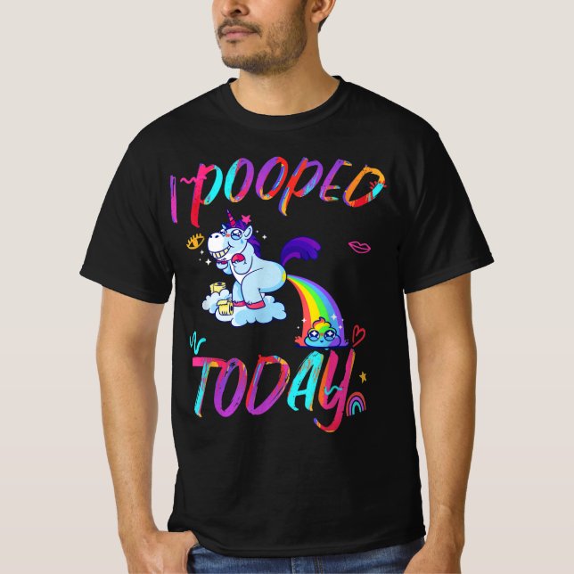 Funny Unicorn Kackte ich heute - Spaß kackte ich T-Shirt (Vorderseite)