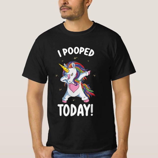 Funny Unicorn Kackte ich heute T-Shirt (Vorderseite)