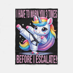 Funny Unicorn Martial Arts Karate für Mädchen Fleecedecke