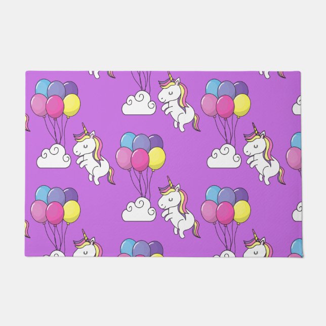 Funny Unicorn Muster Magic Horse Fußmatte (Vorderseite)