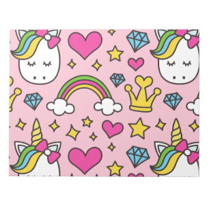 Funny Unicorn Muster Pink Magic Horse Niedlich Notizblock