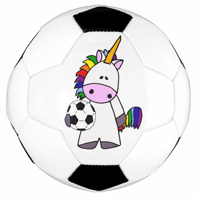 Funny Unicorn Playing Soccer Fußball (Vorderseite)