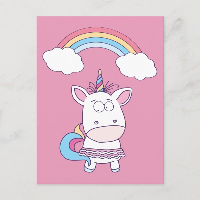 Funny Unicorn Postkarte (Vorderseite)