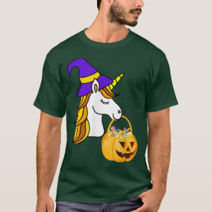 Funny Unicorn Pumpkin Hexenkostüm 2922 T-Shirt
