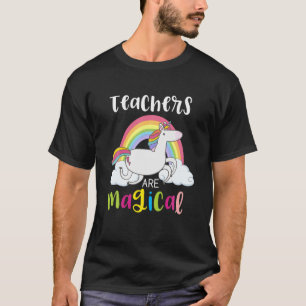 Funny Unicorn Regenbogenwolken Lehrer sind magisch T-Shirt