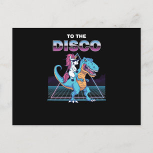 Funny Unicorn Reiten ein Dinosaurier Geschenk für  Postkarte