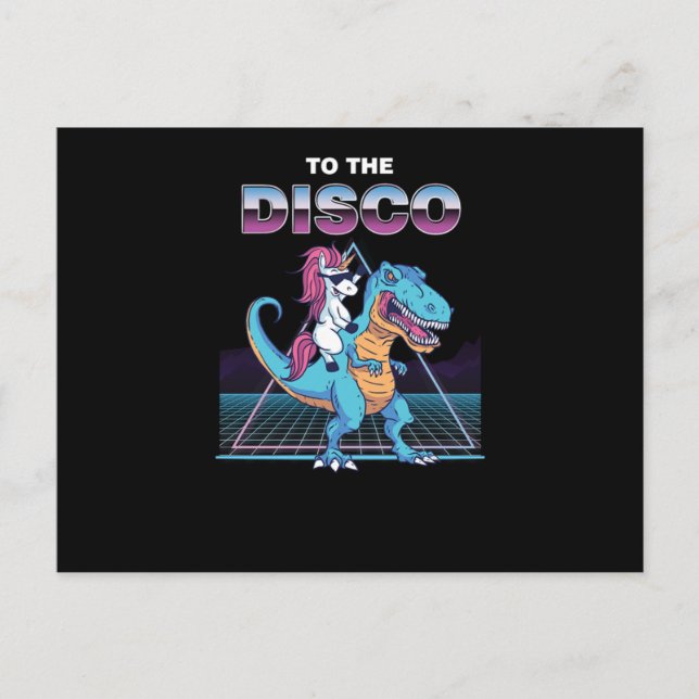 Funny Unicorn Reiten ein Dinosaurier Geschenk für  Postkarte (Vorderseite)