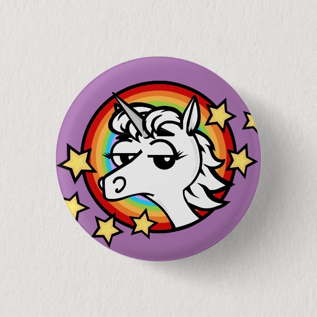 FUNNY UNICORN ROUND BUTTON (Vorderseite)
