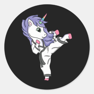 Funny Unicorn Runder Aufkleber