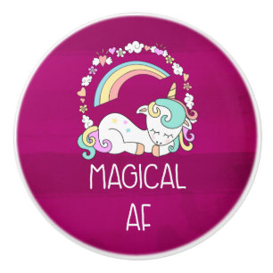Funny Unicorn Sprichwort Magical AF Keramikknauf