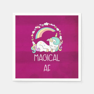 Funny Unicorn Sprichwort Magical AF Serviette