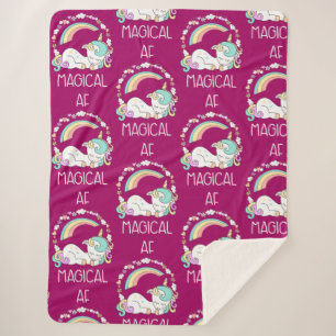 Funny Unicorn Sprichwort Magical AF Sherpadecke