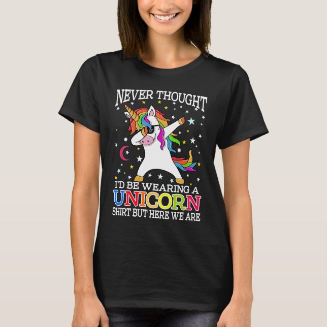 Funny Unicorn T For Papa Vater Großer Bruder T-Shirt (Vorderseite)