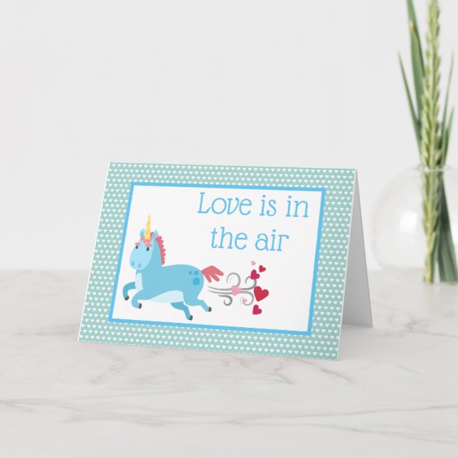 Funny Unicorn Valentine's Day Card Karte (Vorderseite)