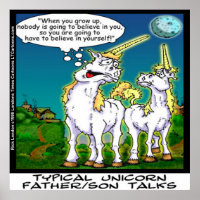 Funny Unicorn Vater/Sohn Bonding Poster