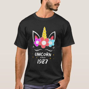 Funny UNICORN Women T Shirt Cool 1987 Geburtstag P