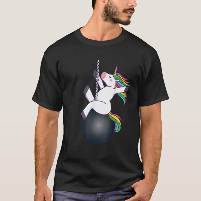 Funny unicorn wrecking ball saying  T-Shirt (Vorderseite)