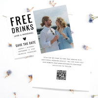 Funny Unique Free Drinks Qr Code Foto Hochzeit