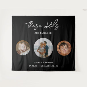 Funny Unique Kids Foto Engagement Party Hintergrun Wandteppich