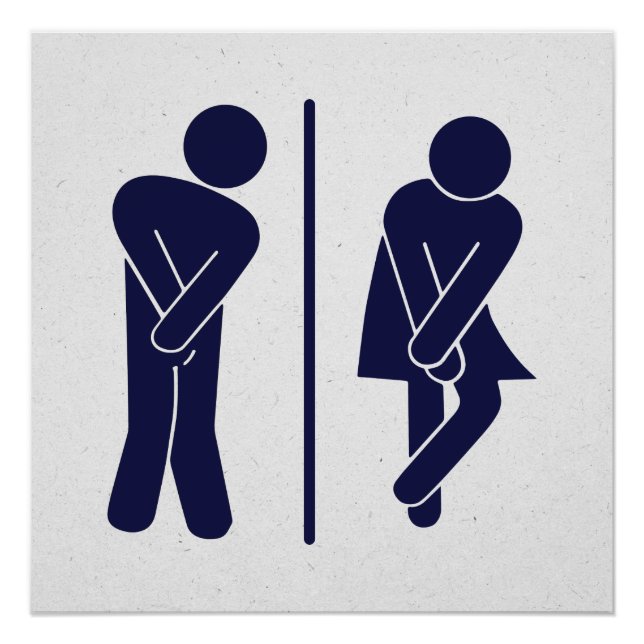 Funny Unisex Badezimmer Sign Poster (Vorderseite)